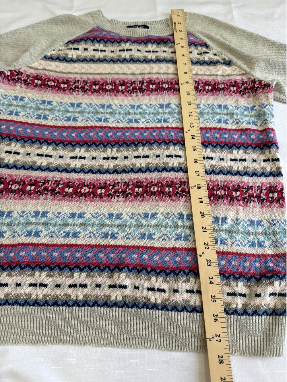 Chaps Women’s Fair Isle Multicolor Cotton Blend Crew Neck Sweater size 1X NWT - Picture 5 of 7